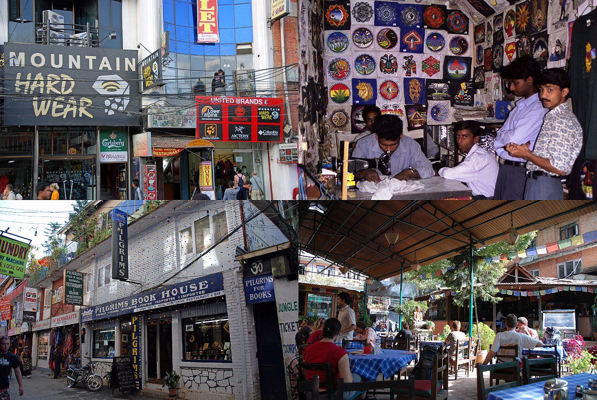 Kathmandu 02 03 Thamel Stores And Restaurants Some call Thamel a ghetto, but after a long trek I call it a refuge. You can buy almost anything you need from trekking equipment, to trekking books, and embroidered t-shirts. I often eat at North Field Caf.